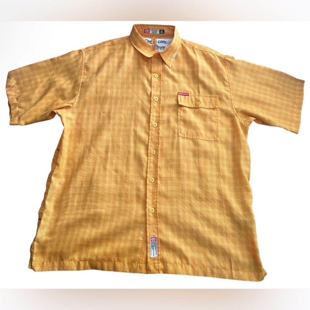 Ecko Unlimited, Classic Vintage Yellow Plaid Button Up Ecko Complex 1990’s